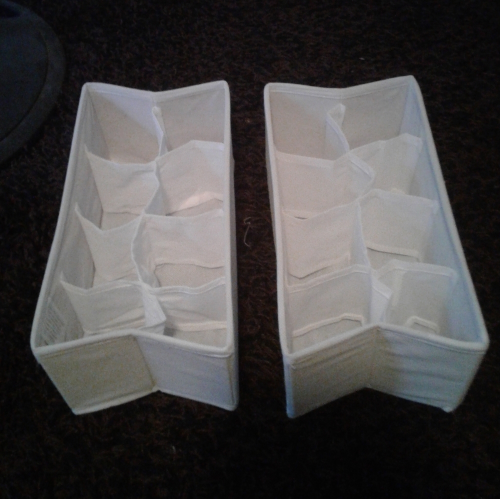 (2) 8-Compartment White Closet Organizers